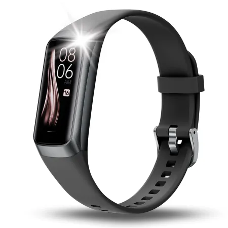 Smartwatch Smartband Angelo C60 czarny AMOLED Rozmowy Sport Ciśnieniomierz Szkło Menu PL